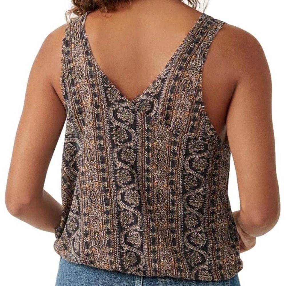 Free People Your Twisted Tank Top Black Combo Women Size Medium - Picture 2 of 9